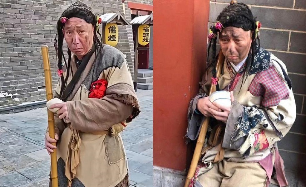 ممثل شهير في الصين يتقمص دور المتسول ويجني 10 آلاف دولار شهريا (صور)