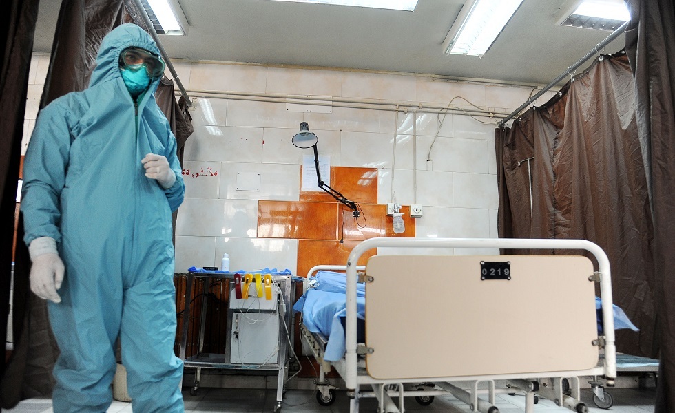 مستشفى في العاصمة السورية دمشق في فترة جائحة فيروس كورونا