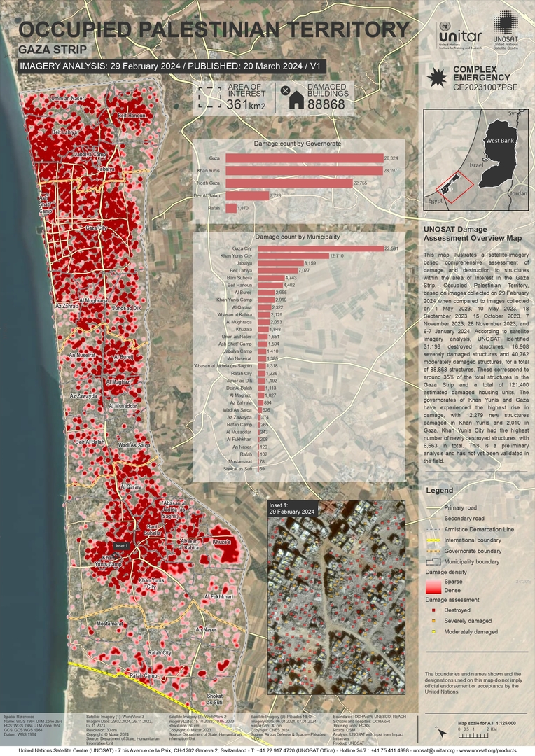 إحصائيات مفزعة.. صور فضائية تكشف حجم الدمار الهائل في قطاع غزة
