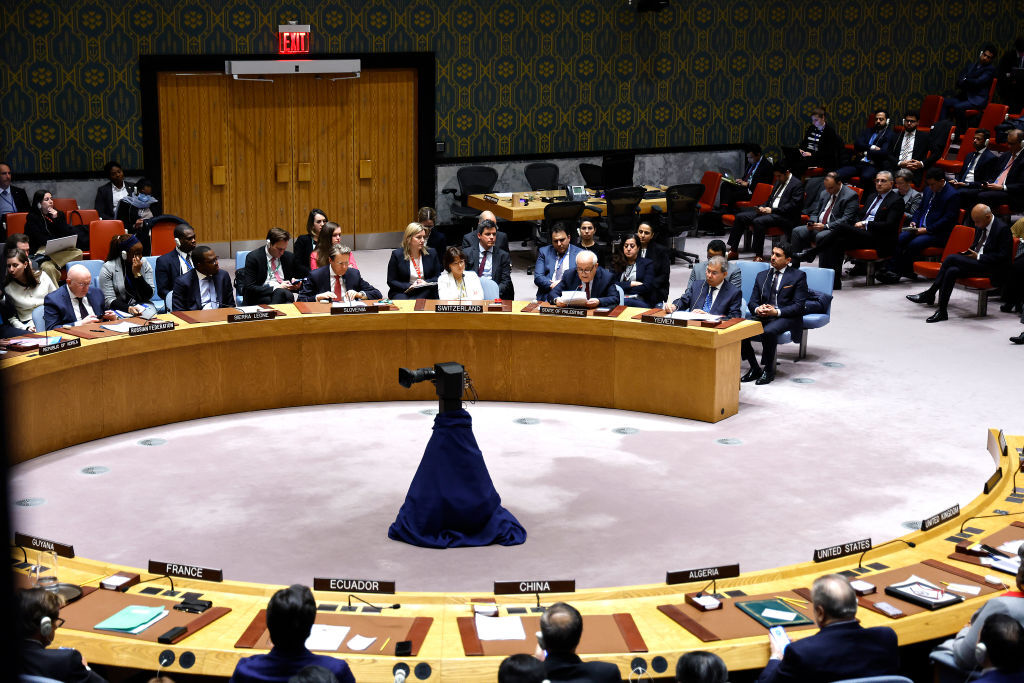 جلسة لمجلس الأمن الدولي.