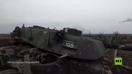 فيديو لدبابة "أبرامز" أمريكية دمرها الجيش الروسي في دونيتسك