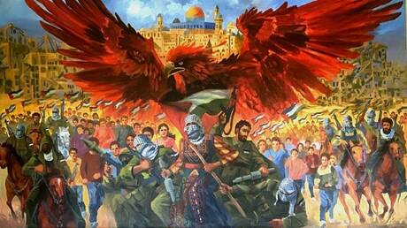 فنان فلسطيني روسي يجسد تاريخ وتراث القضية الفلسطينية في لوحاته (صور)
