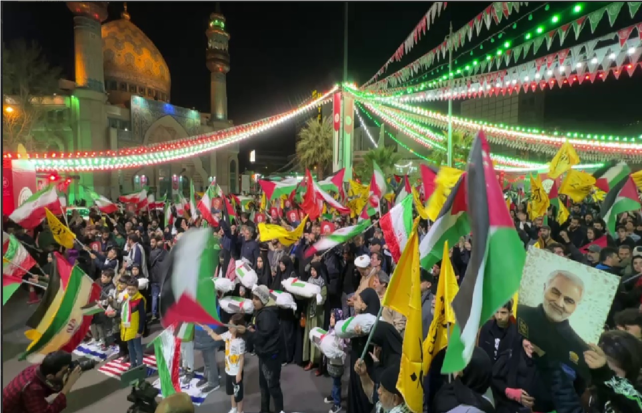 مظاهرات حاشدة في ساحة فلسطين بالعاصمة طهران تنديدا بقصف القنصلية في دمشق (صور + فيديوهات)