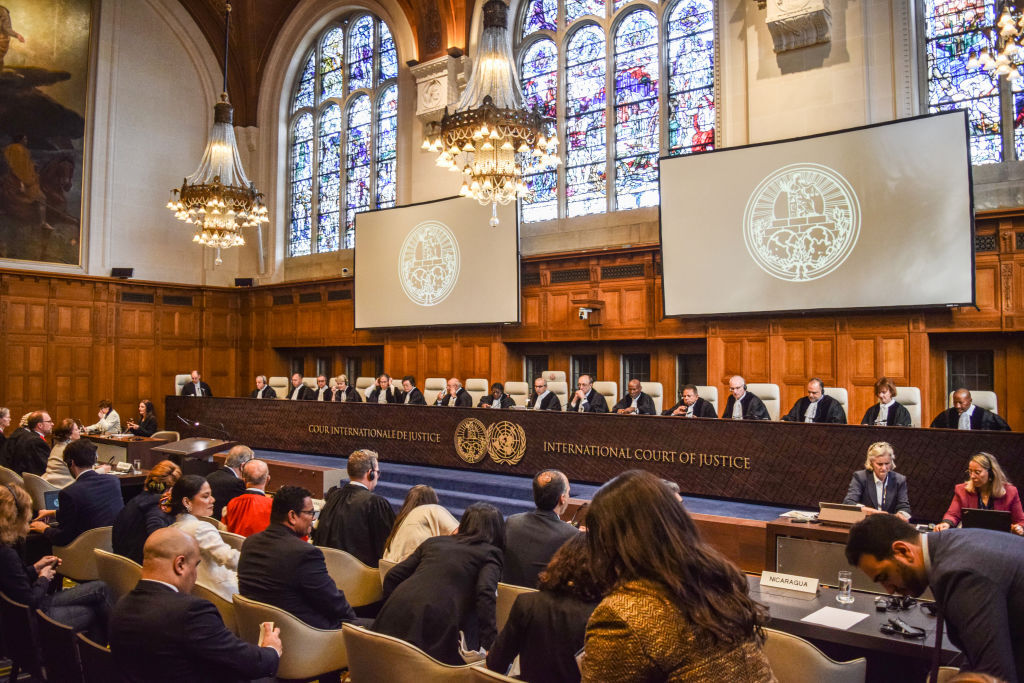 جلسة الاستماع إلى نيكاراغوا أمام محكمة العدل الدولية، لاهاي، 8 أبريل 2024.