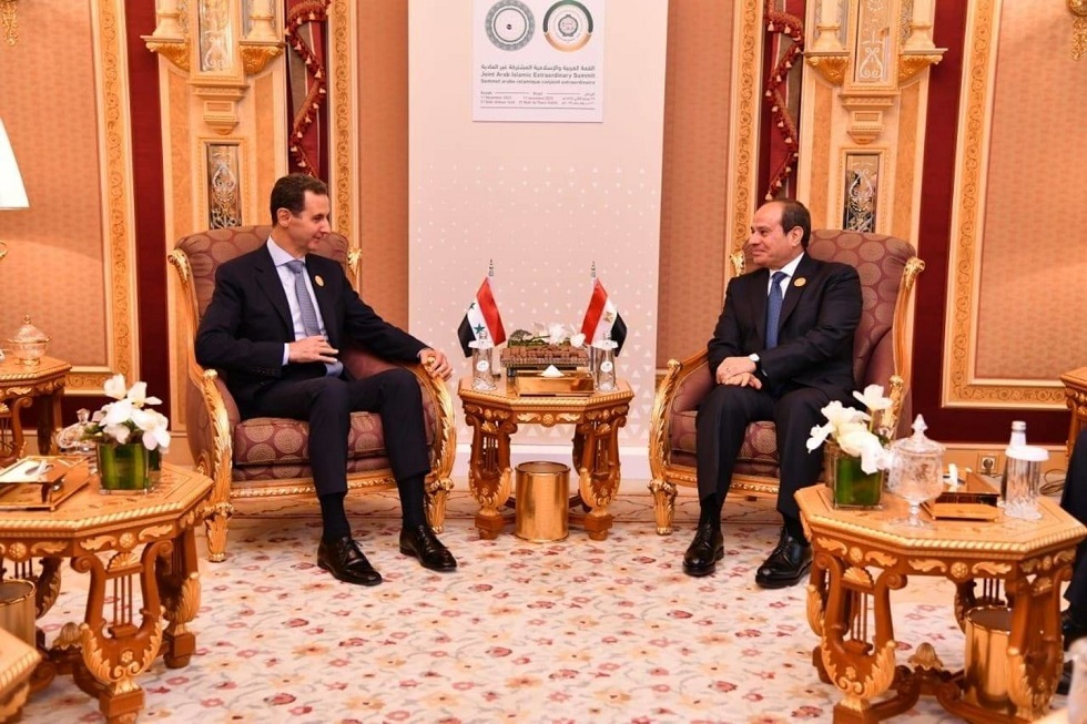 الرئيس المصري عبد الفتاح السيسي والرئيس السوري بشار الأسد