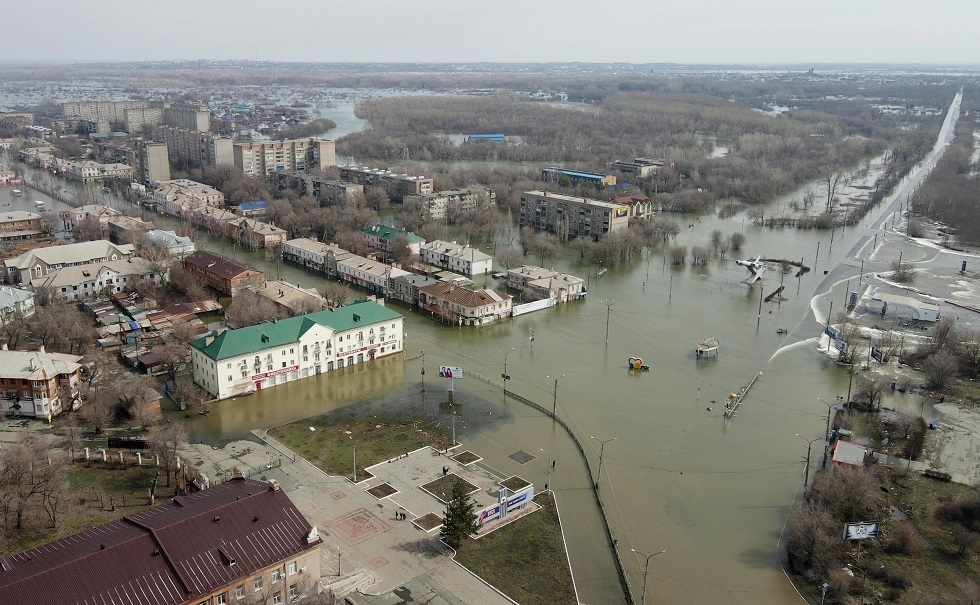 فيضان في مدينة أورسك بمقاطعة أورينبورغ الروسية