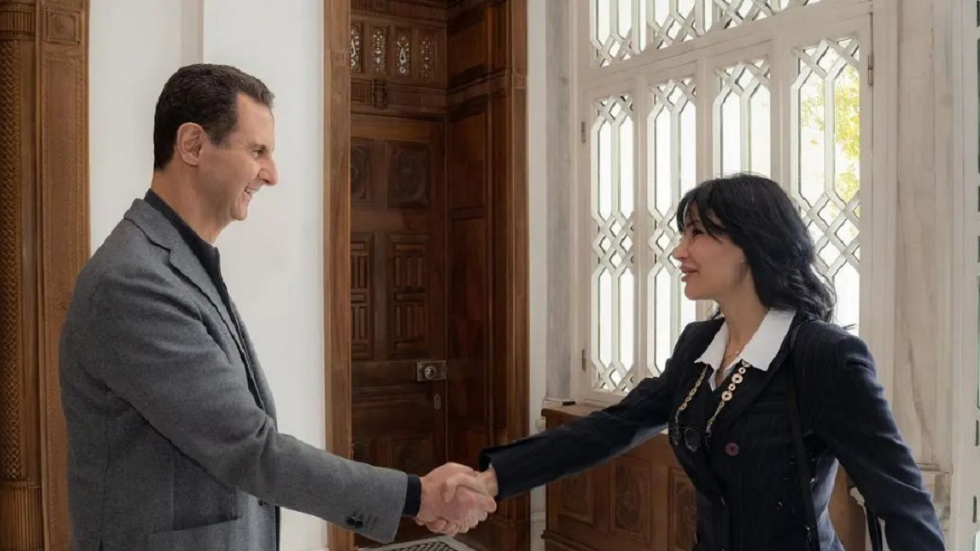 رشا شربتجي مع الرئيس الأسد