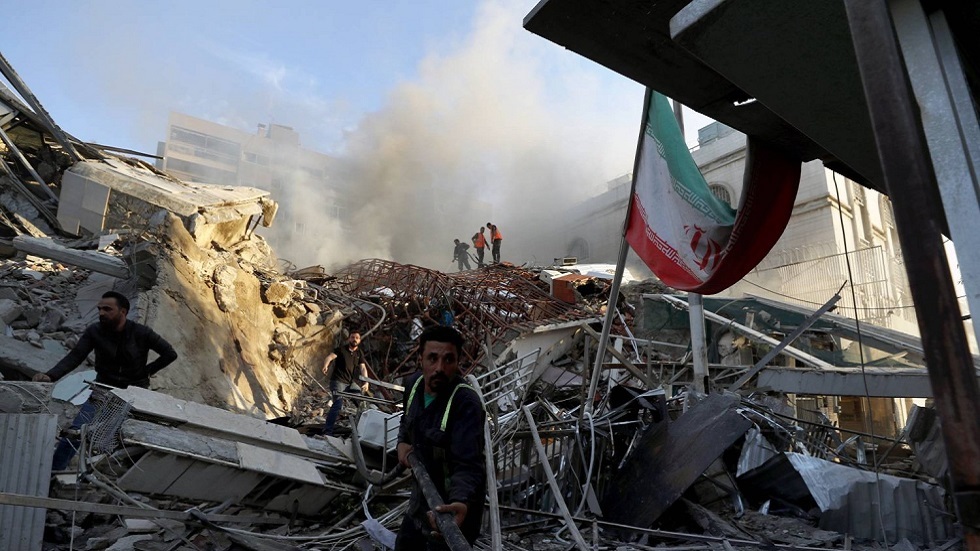 دمار في القنصلية الإيرانية بدمشق جراء قصف إسرائيلي