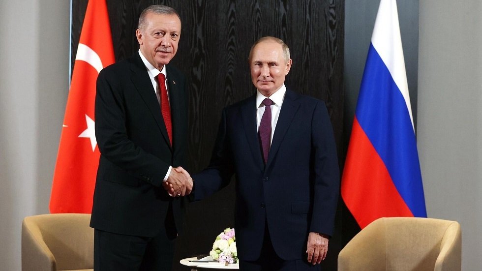 الرئيس التركي رجب طيب أردوغان مع الرئيس الروسي فلاديمير بوتين