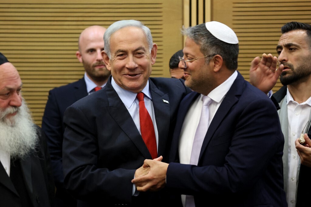 وزير الأمن القومي الإسرائيلي إيتمار بن غفير ورئيس الوزراء بنيامين نتنياهو