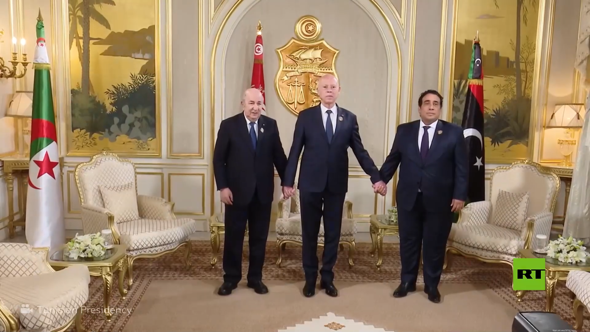 الرئيس التونسي يستضيف نظيره الجزائري ورئيس المجلس الرئاسي الليبي