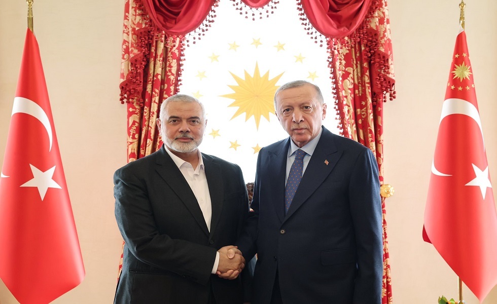 أردوغان يستقبل هنية خلال زيارة وفد من حركة حماس إلى تركيا - اسطنبول 20 أبريل 2024