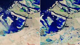 تشكل بحيرات في مناطق دبي تظهرها صور الأقمار الصناعية (صور)