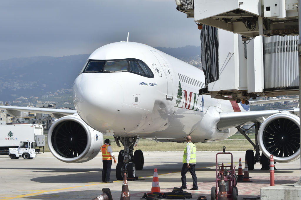 طائرة تابعة لشركة طيران الشرق الأوسط في مطار بيروت الدولي، صورة تعبيرية.