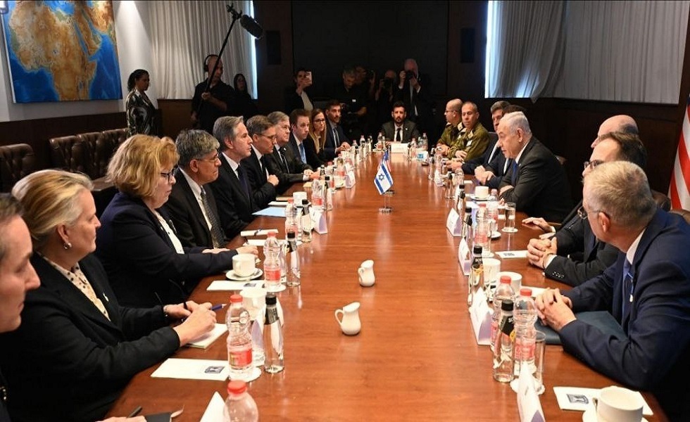 لقاء موسع جمع نتنياهو مع وزير الخارجية بلينكن في تل أبيب - 1 مايو 2024