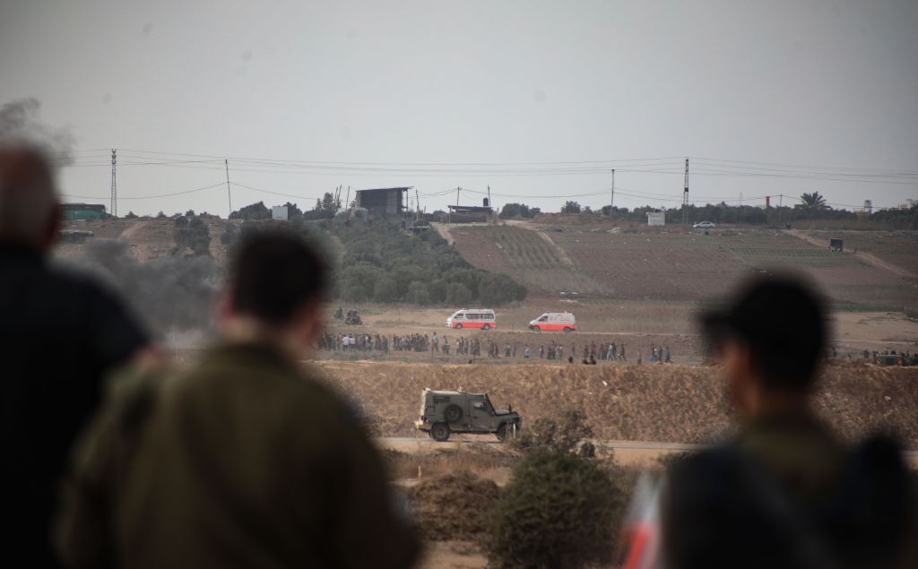 قاعدة ناحال عوز على الحدود مع قطاع غزة