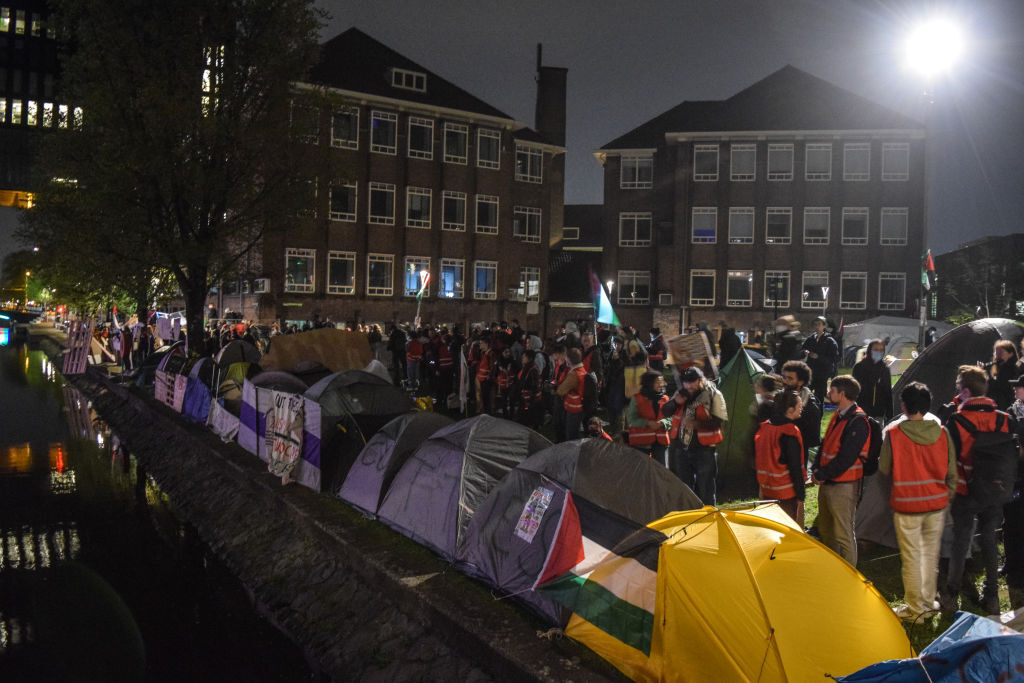 مظاهرة مؤيدة لفلسطين في جامعة أمستردام