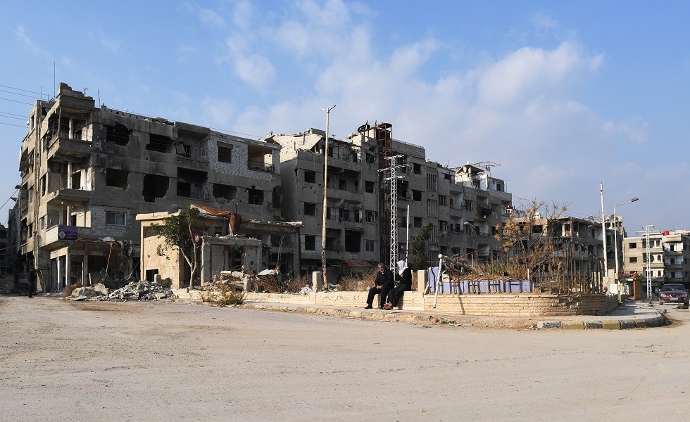آثار الحرب التي شهدتها مناطق في ريف العاصمة دمشق - سوريا