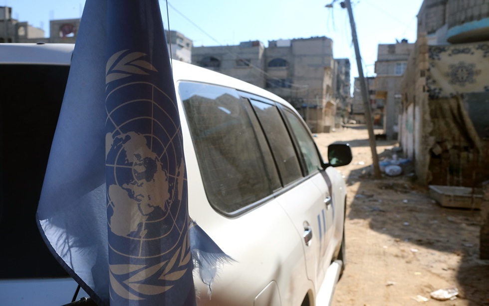 سيارة تابعة للأمم المتحدة في غزة