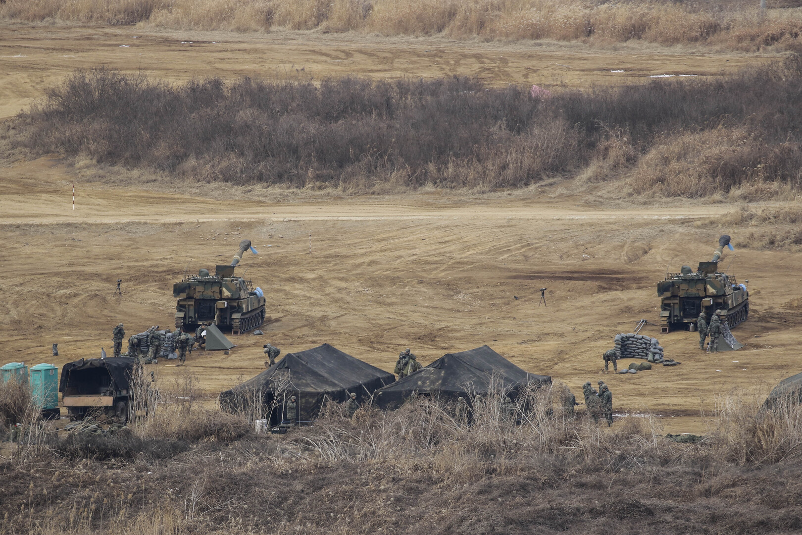 الجيش الكوري الجنوبي بالقرب من الحدود مع كوريا الشمالية، أرشيف