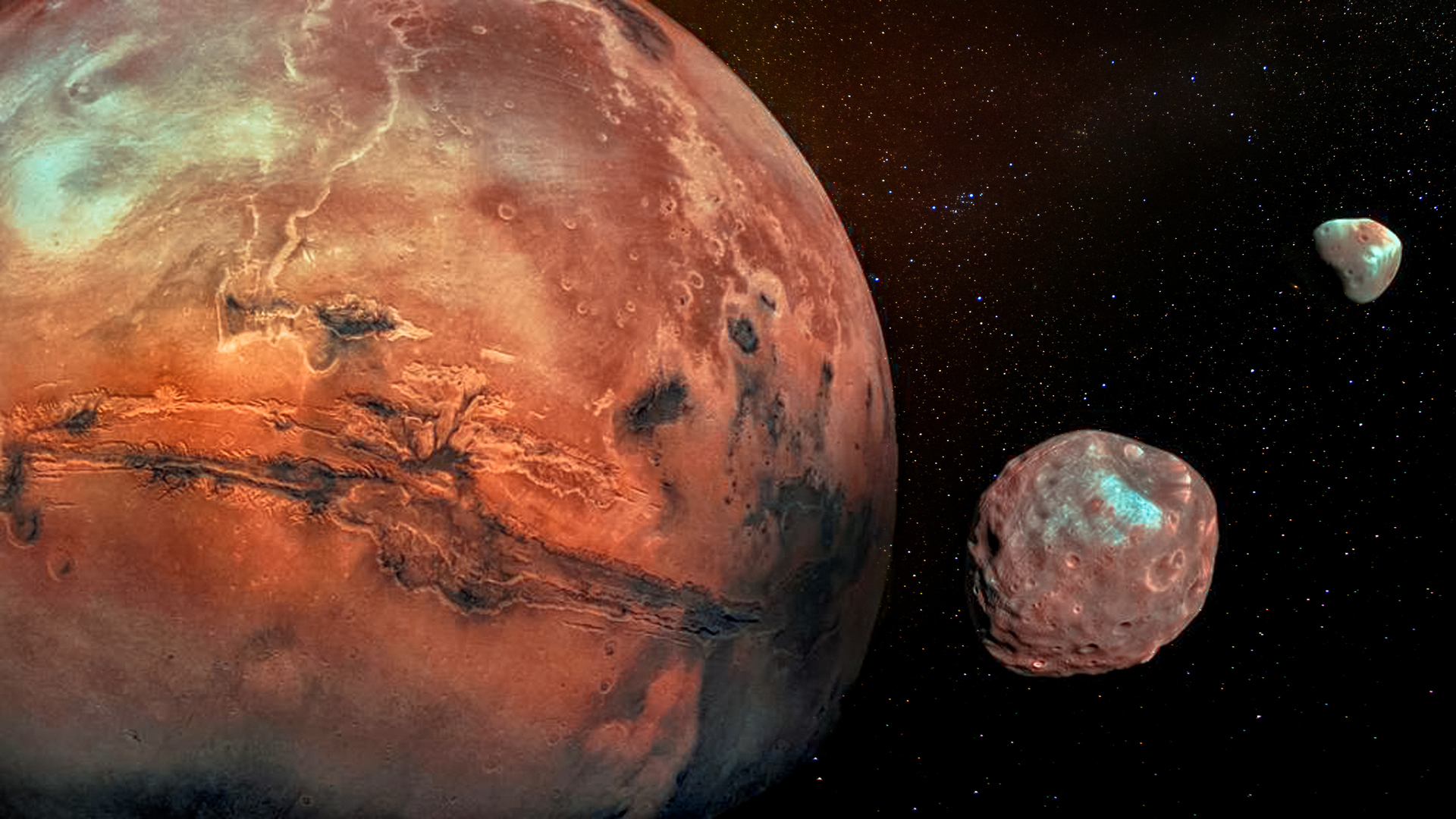 المريخ مع قمريه 