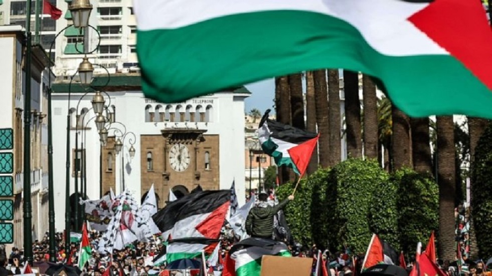 تظاهرات حاشدة في 56 مدينة مغربية نصرة لفلسطين ومطالبة بـ