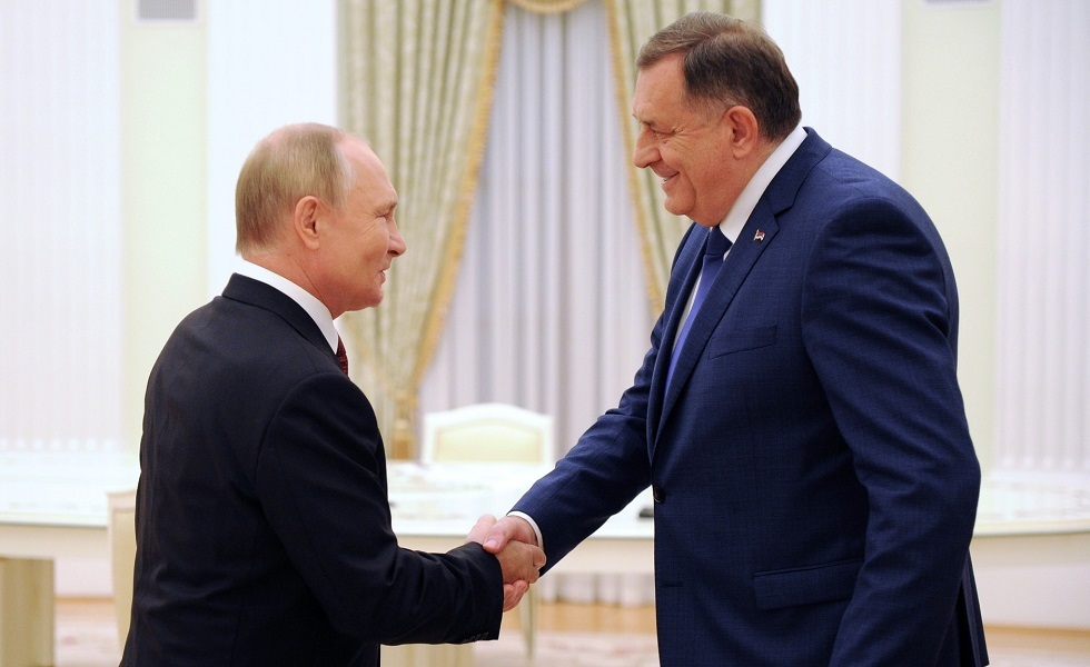 الرئيس الروسي فلاديمير بوتين ورئيس جمهورية صرب البوسنة ميلوراد دوديك - موسكو 2022
