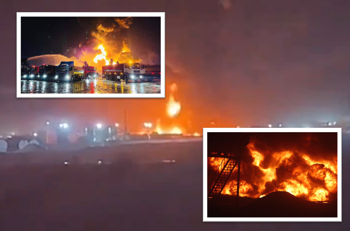 العراق.. حريق هائل بمصفى نفط في أربيل (فيديوهات + صور)