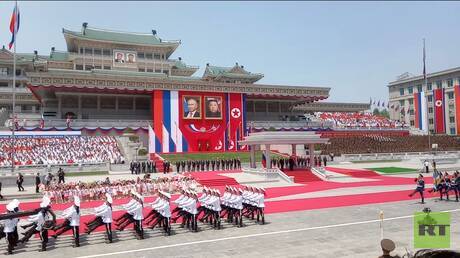 مراسم اللقاء بين بوتين وكيم جونغ أون في ساحة كيم إيل سونغ ( فيديو + صور)