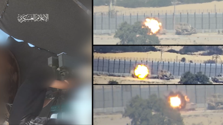 القسام تستهدف آلية هندسية إسرائيلية بصاروخ 