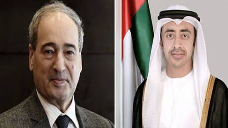 وزير الخارجية الإماراتي يبحث مع نظيره السوري العلاقات الثنائية بين البلدين وآخر تطورات المنطقة (صور)