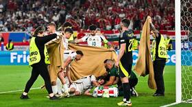 لحظات من الرعب أثناء مباراة إسكتلندا وهنغاريا في 