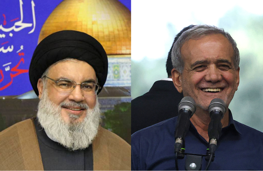 رسالة جوابية من الرئيس الإيراني المنتخب مسعود بزشكيان إلى أمين عام "حزب الله" حسن نصر الله