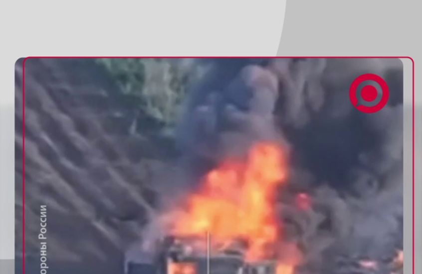 مسيرة روسية تستهدف مدرعة أمريكية الصنع