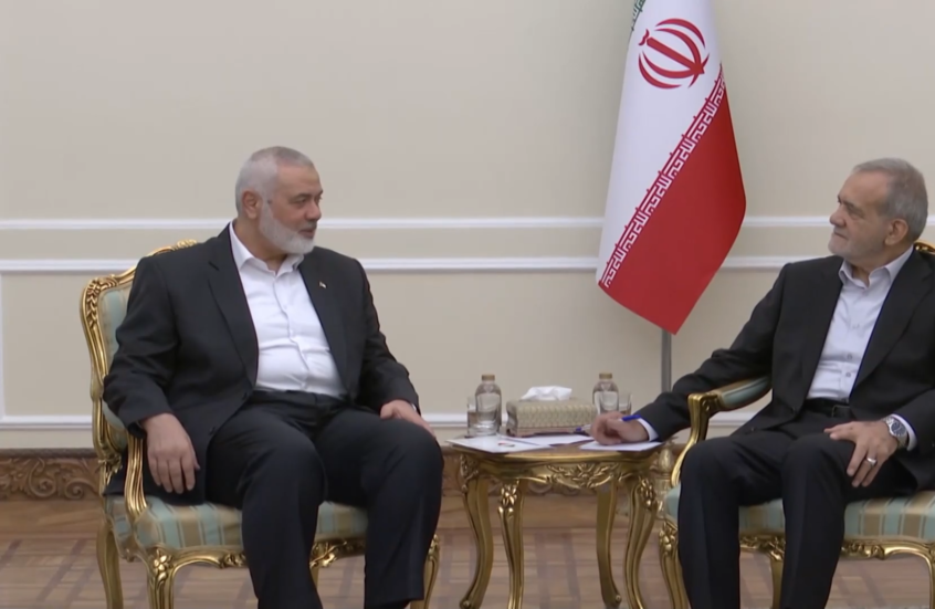 مشاهد للقاء إسماعيل هنية مع الرئيس الإيراني قبل ساعات من اغتياله