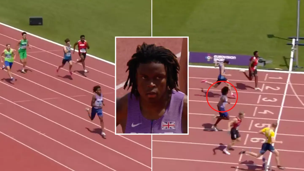 عداء بريطاني يخسر بطريقة غريبة سباق 200 متر في بطولة أوروبا (فيديو)