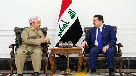 الزيارة الأولى من نوعها منذ 6 سنوات.. رئيس الوزراء العراقي يستقبل مسعود بارزاني (فيديو)