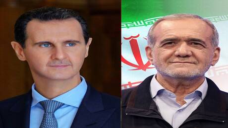 الأسد يهنئ بزشكيان بفوزه في الانتخابات الرئاسية الإيرانية