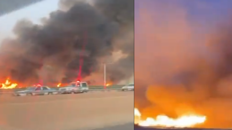 السعودية.. حريق كبير في منطقة القصيم.. (فيديوهات)