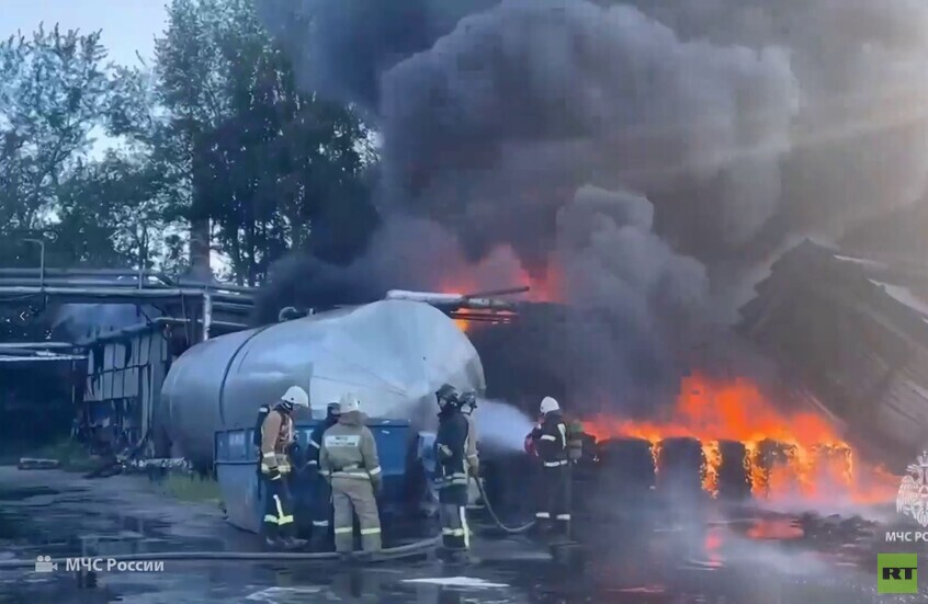 إخماد حريق هائل شب في منطقة ريازان