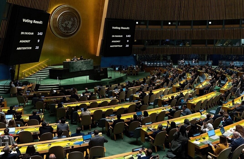 الجمعية العامة للأمم المتحدة تدعو إلى احترام قرارات الدول الأعضاء بما في ذلك روسيا