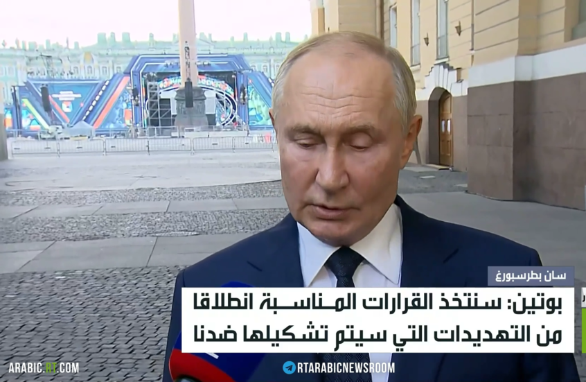 بوتين: سنتعامل مع التهديدات بما يناسبها