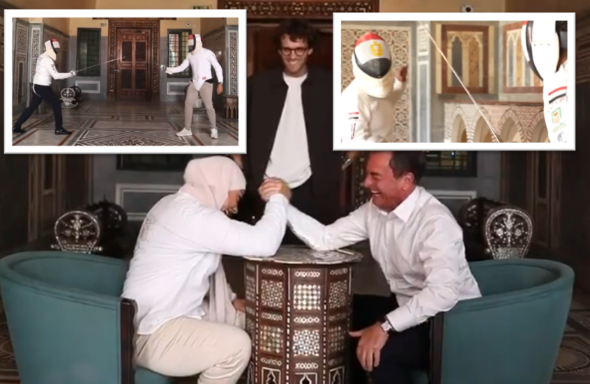 "خسر بمصارعة ذراع أمام سارة سمير" .. السفير الفرنسي يحتفي بأبطال مصر بأولمبياد باريس 2024 (فيديوهات)