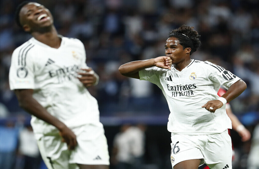 ميراندا زوجة البرازيلي إندريك تشعل مدرجات ملعب "سانتياغو برنابيو"