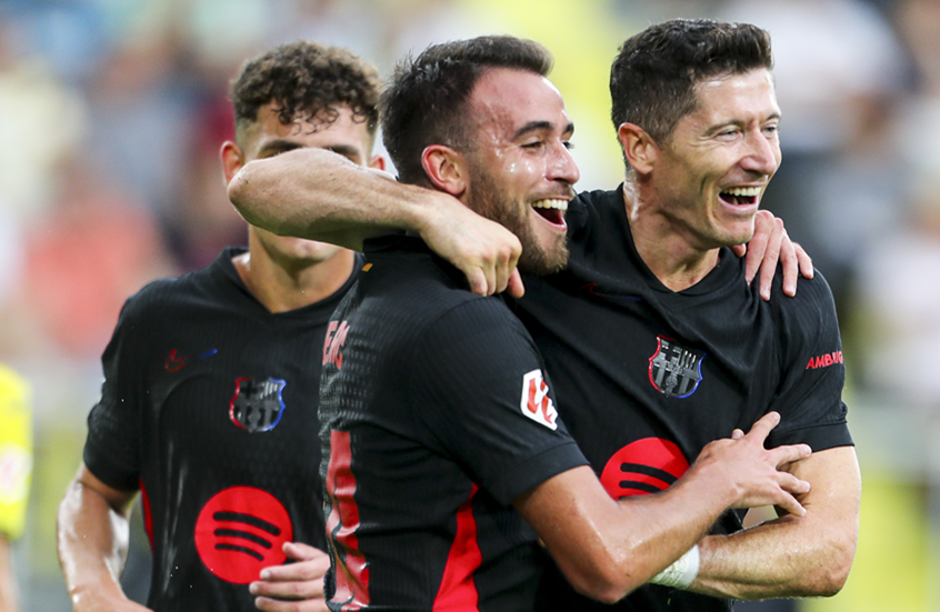 قطار برشلونة يتخطى محطة فياريال بخماسية