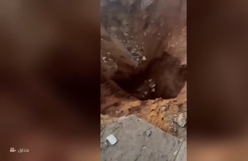 شاهد.. حفرة عميقة في مكان اغتيال حسن نصر الله