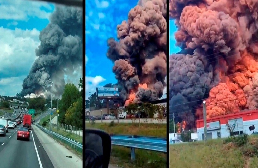 أوامر بالابتعاد عن المنطقة فورا.. حريق ضخم في مختبر للكيماويات بولاية جورجيا الأمريكية (صور + فيديو)