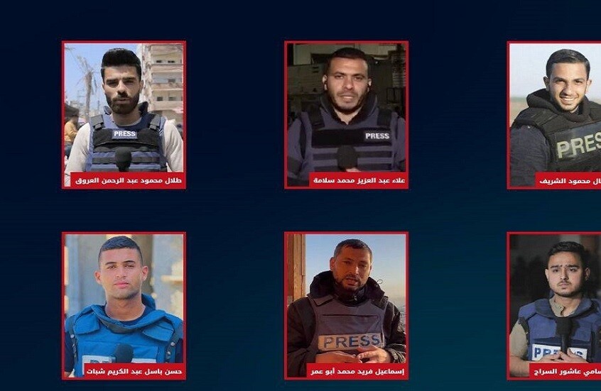 6 صحفيين فلسطينيين اتهمهم الحيش الإسرائيلي بالعمل في صفوف الفصائل بغزة