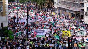 مظاهرات حاشدة وسط لندن دعما لغزة ولبنان (فيديو)