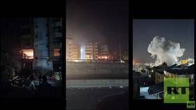 مراسلة RT: غارة إسرائيلية استهدفت شقة بالقرب من السفارة الإيرانية في ضاحية بيروت الجنوبية (فيديو)